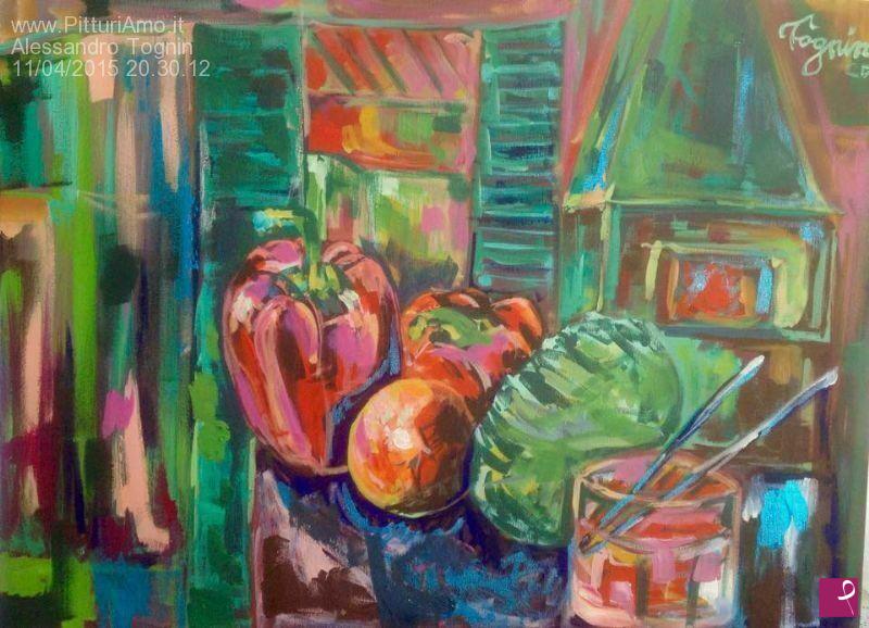 quadri in vendita online - In veranda, acrilico su tela,60x80cm,2015