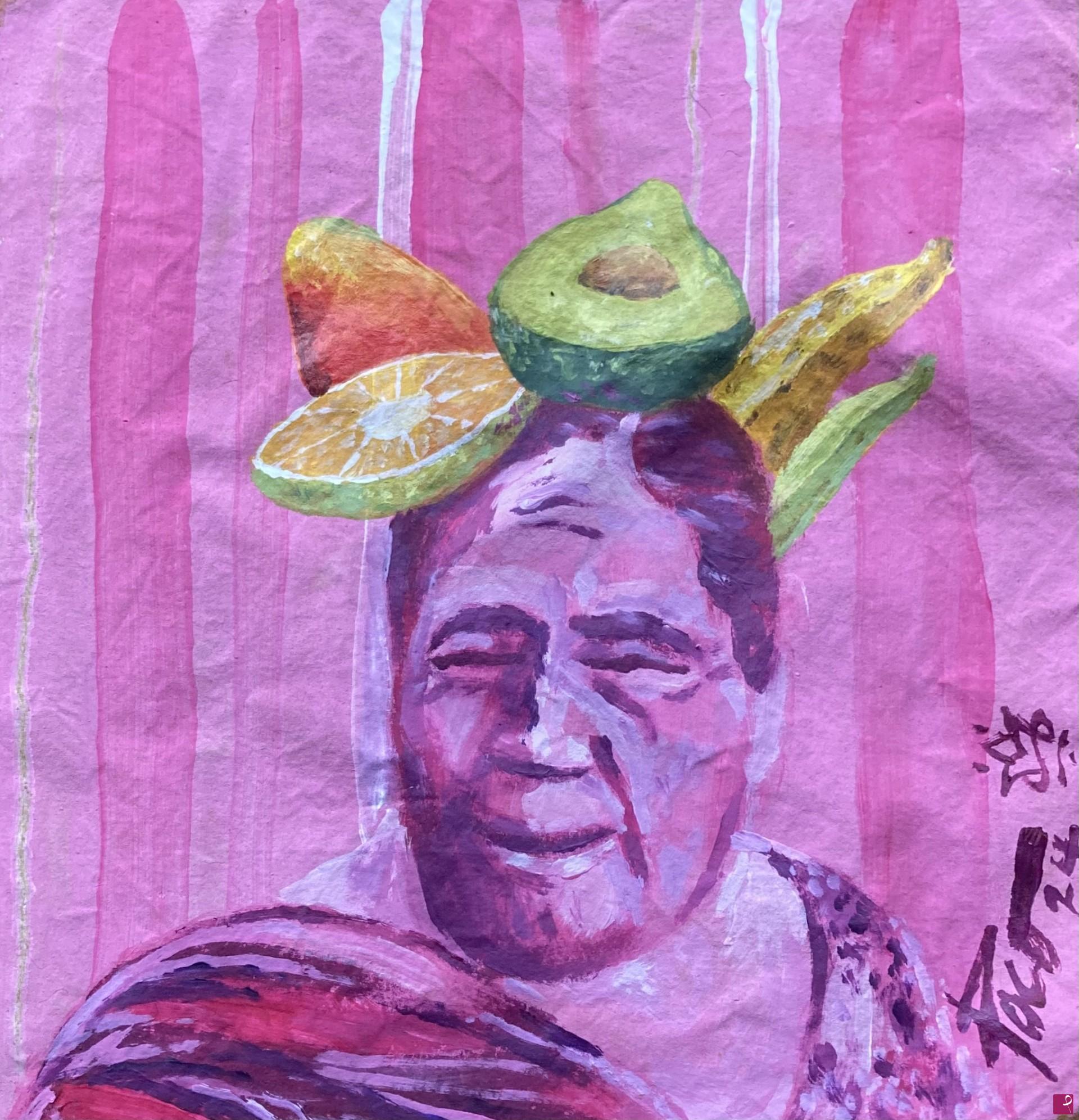 quadri in vendita online - Indigena in rosa