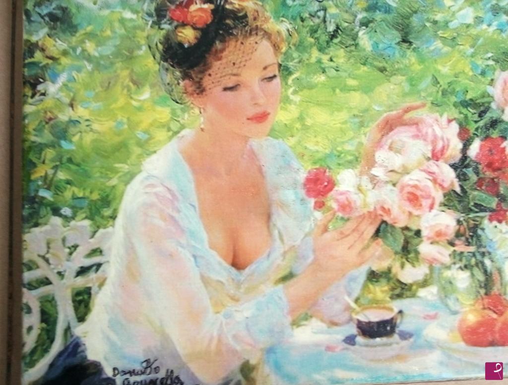 quadri in vendita online - Ines e le rose