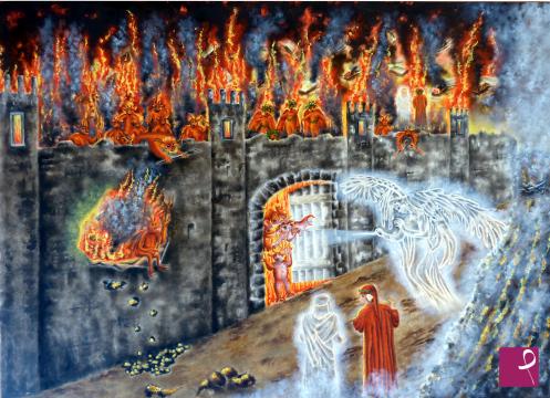 quadri in vendita online - Inferno canto IX