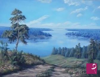 quadri in vendita online - Infinite Blue of Belarus