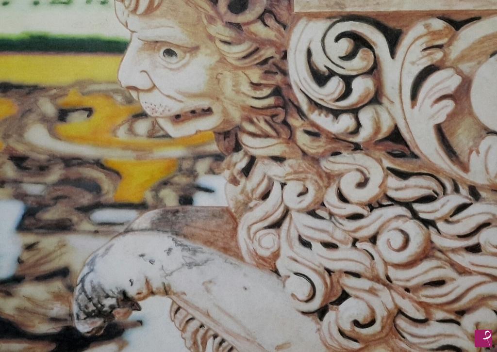 quadri in vendita online - Infiorata   e  leone  in  stile  barocco   a  NOTO