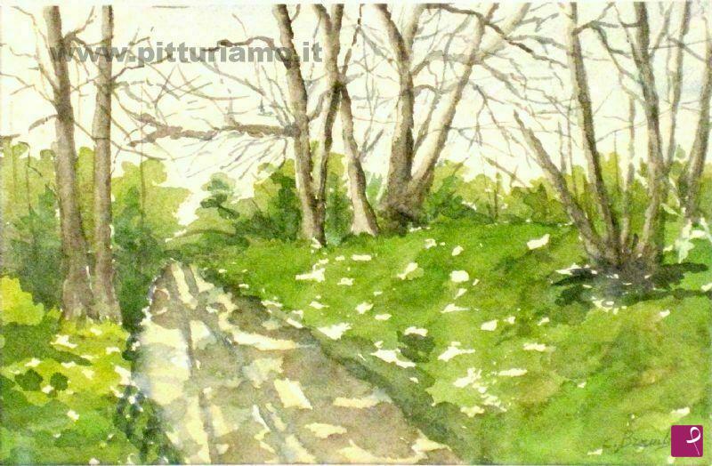 quadri in vendita online - inizio del disgelo nel bosco