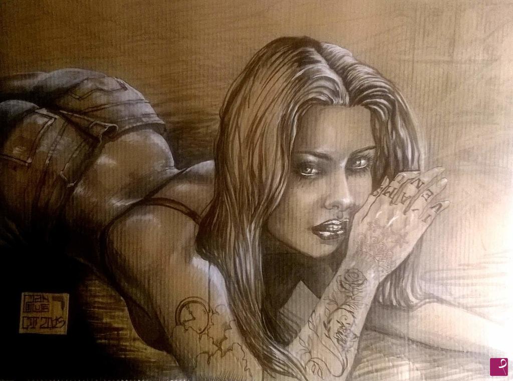 quadri in vendita online - Inked girl