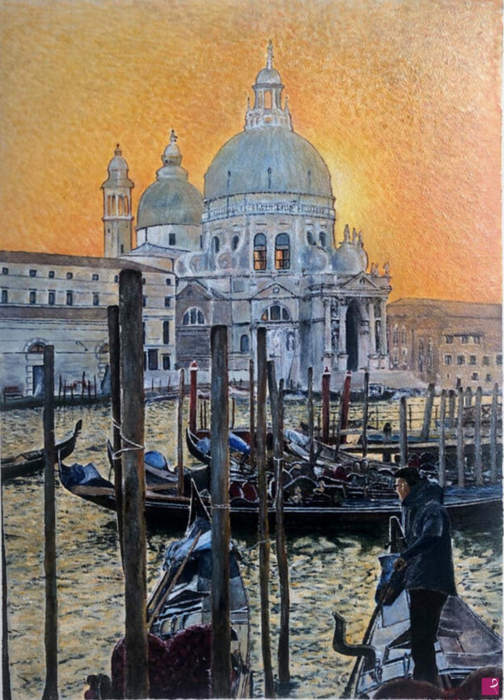 quadri in vendita online - Innamorarsi di Venezia, la Salute al tramonto 