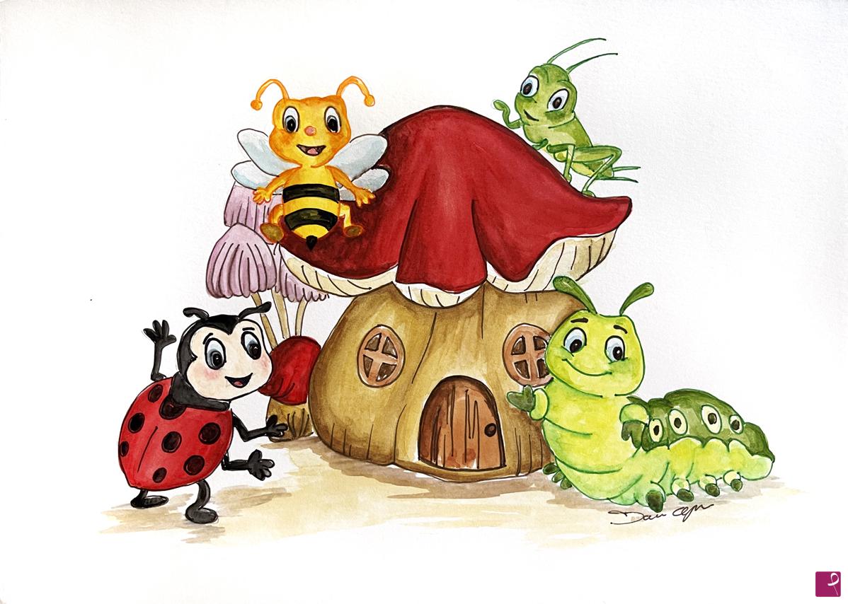 quadri in vendita online - insetti personaggi per bambini