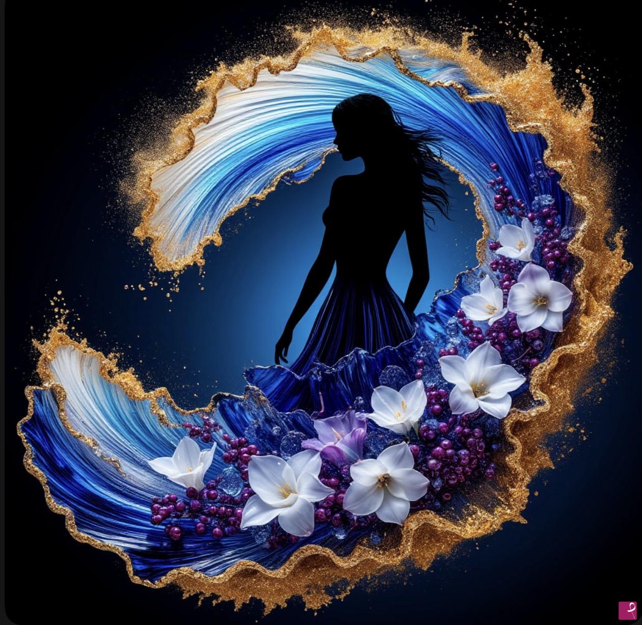 quadri in vendita online - Inside the wave of flowers