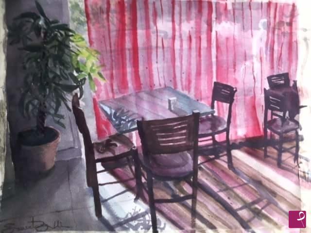 quadri in vendita online - Interno bar 