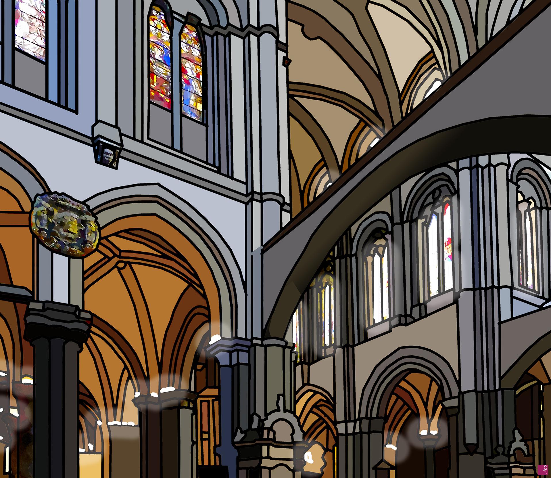 quadri in vendita online - Interno chiesa