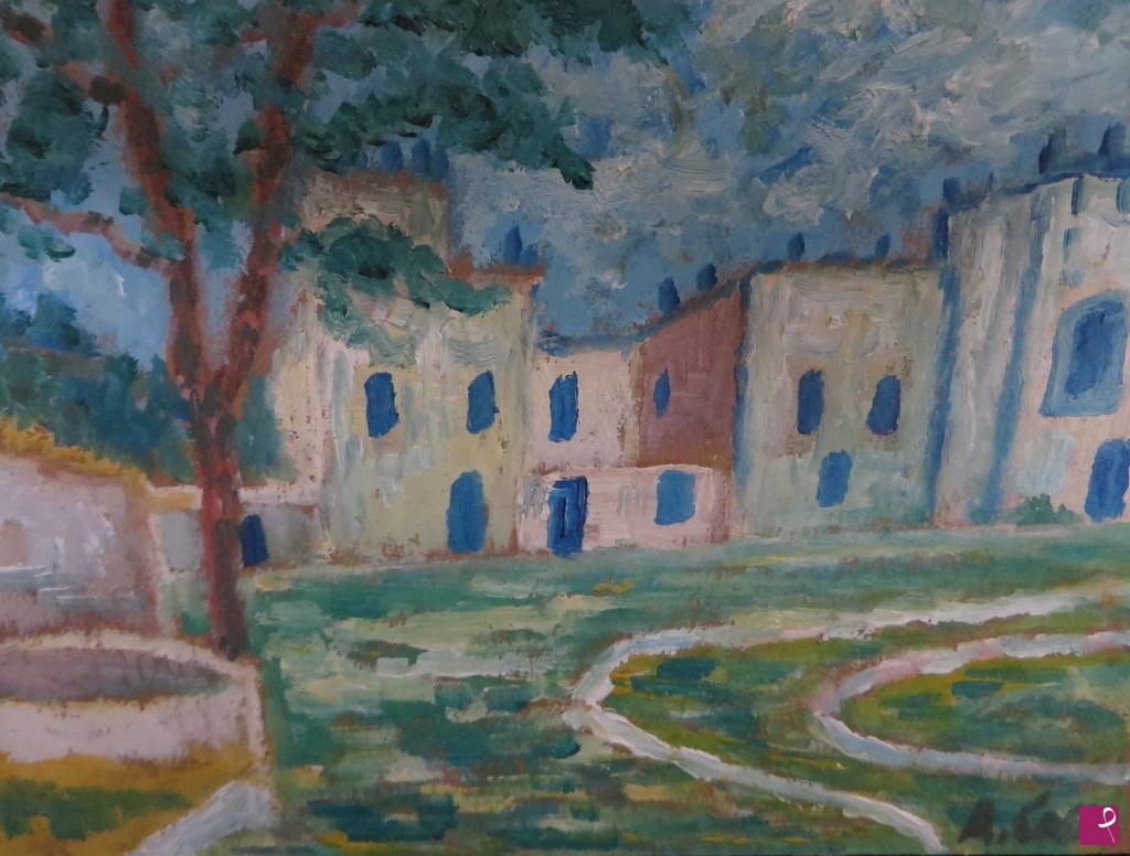 quadri in vendita online - Interno di Villa Weber