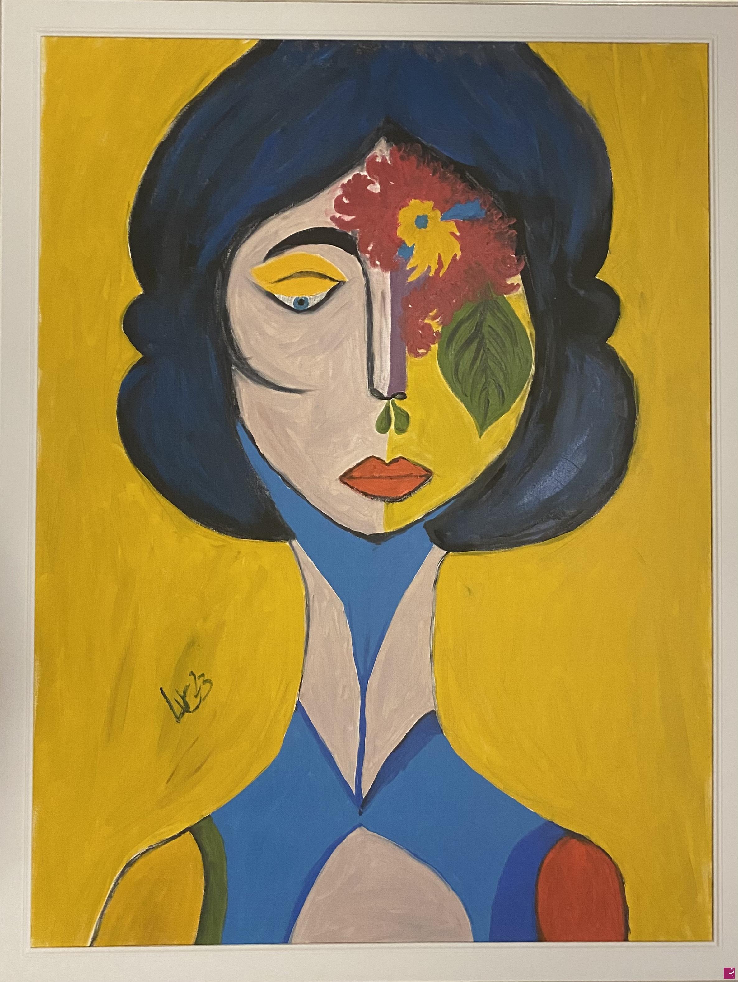 quadri in vendita online - Interpretazione di Picasso "Donna con fiore"