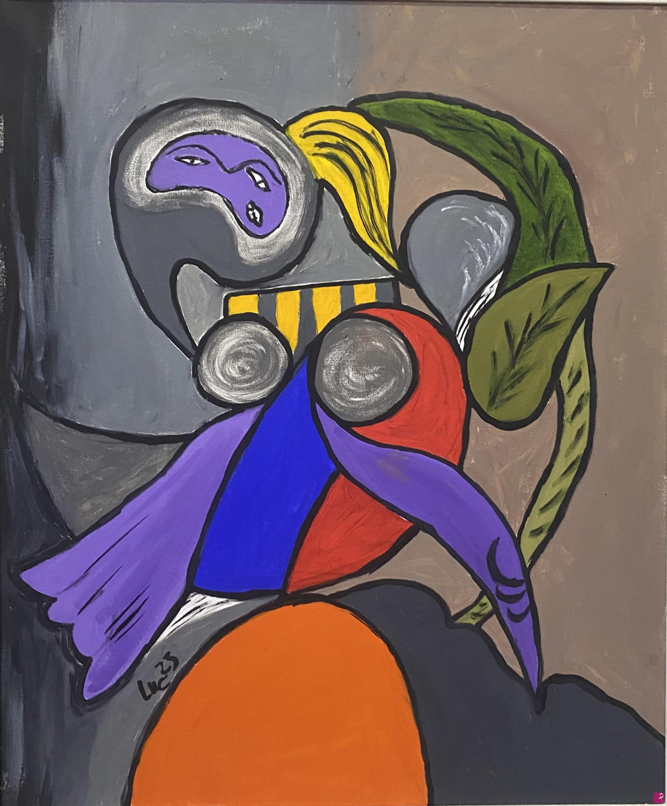 quadri in vendita online - Interpretazione di Picasso "Donna con fiore"