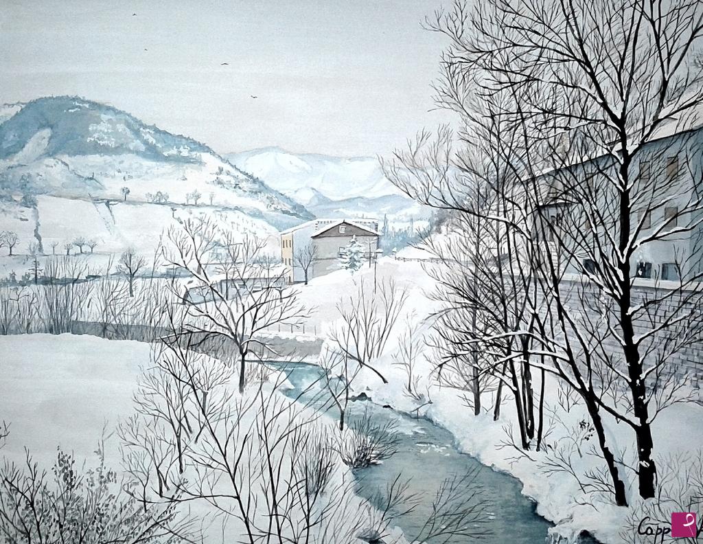 quadri in vendita online - Inverno a Cantiano