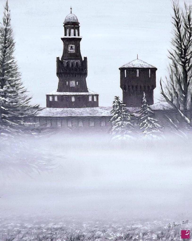 quadri in vendita online - Inverno a Milano