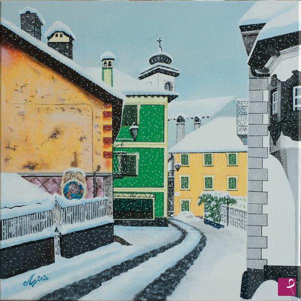 quadri in vendita online - Inverno a Santa Maria Maggiore