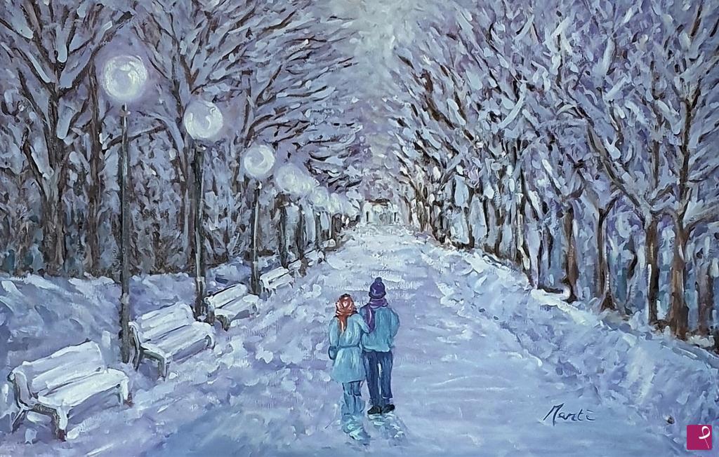 quadri in vendita online - Inverno in città