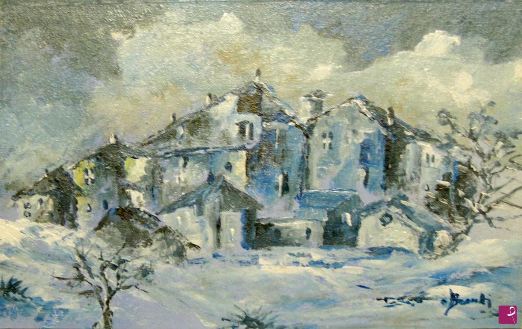 quadri in vendita online - inverno in collina
