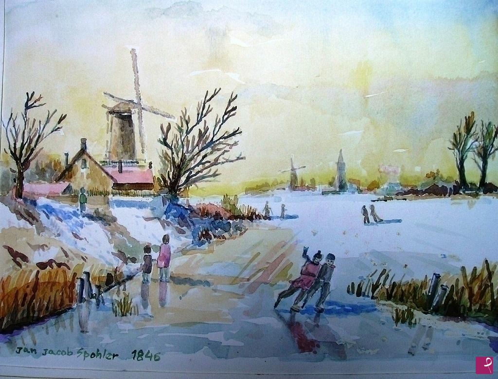 quadri in vendita online - Inverno in Olanda