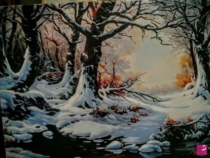 quadri in vendita online - Inverno nel bosco