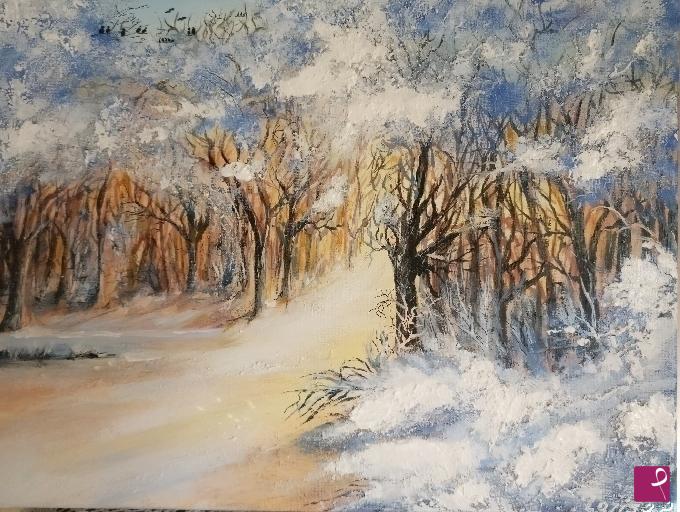 quadri in vendita online - Inverno nel bosco