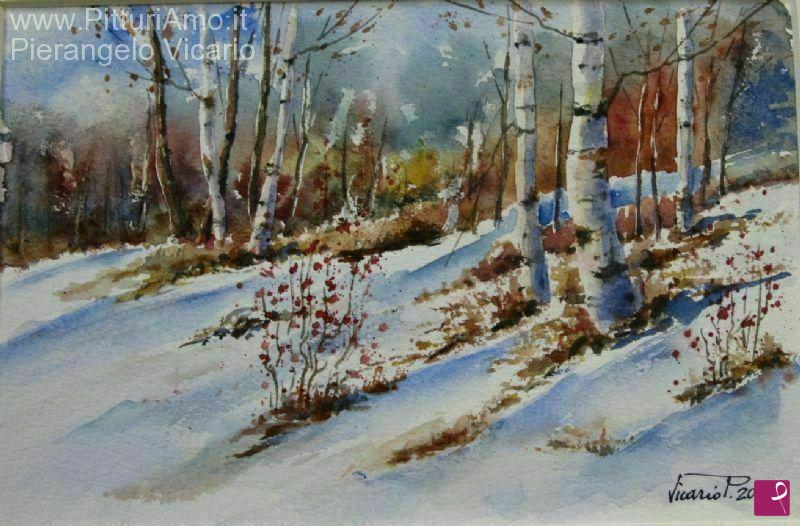 quadri in vendita online - Inverno nel bosco