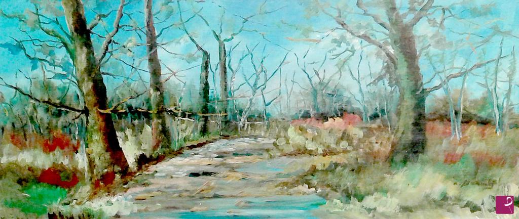 quadri in vendita online - inverno nel bosco