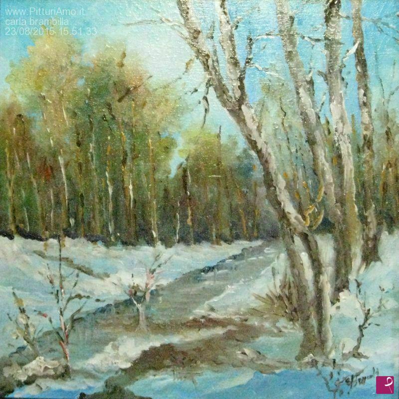 quadri in vendita online - inverno nel parco
