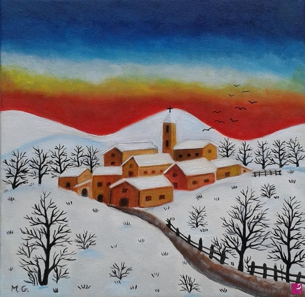 quadri in vendita online - Inverno nella valle