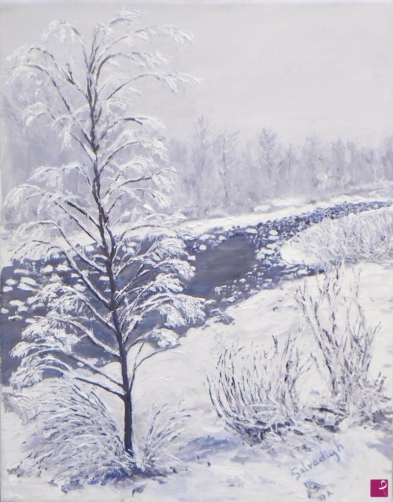 quadri in vendita online - Inverno sul fiume