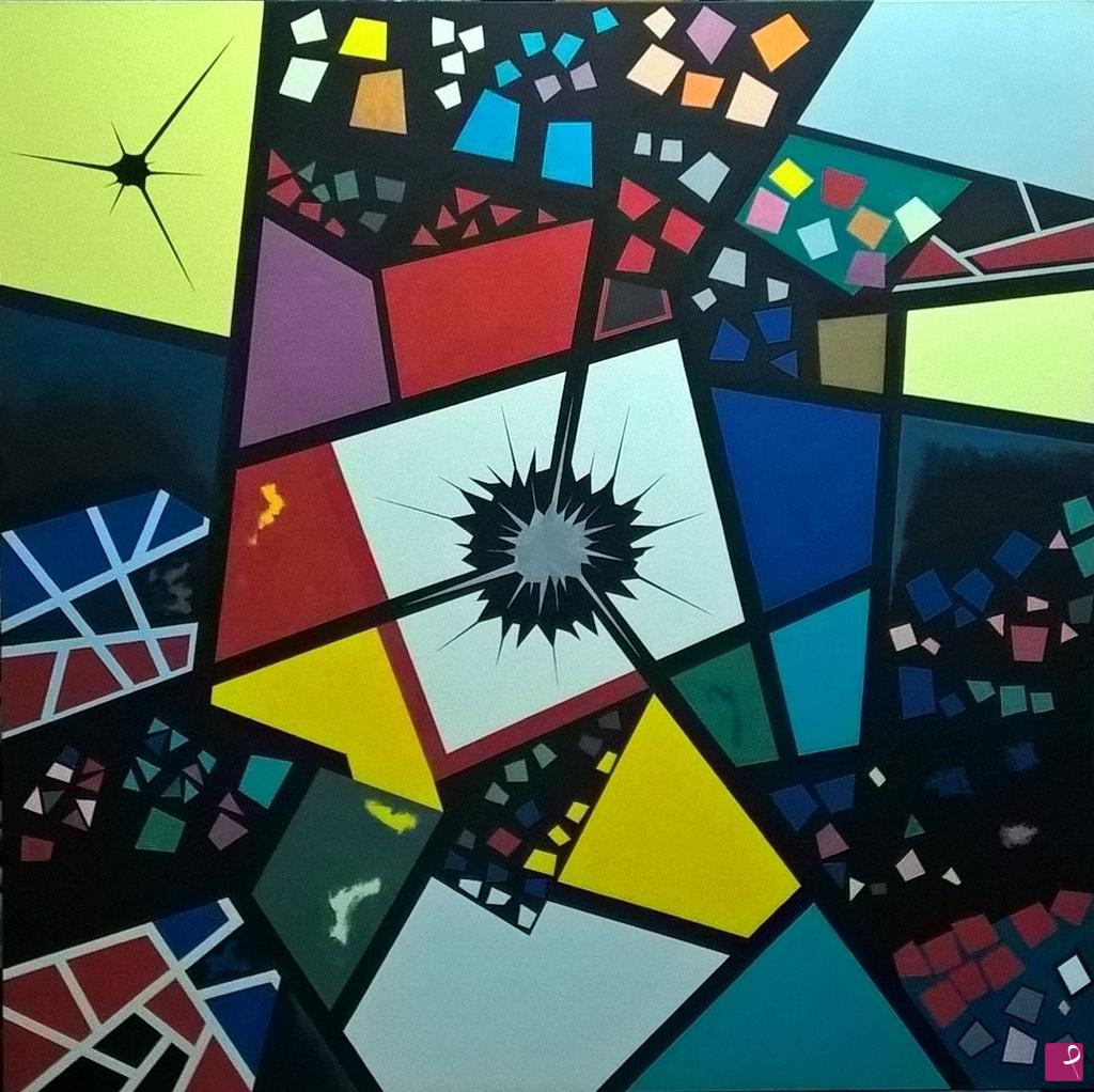 quadri in vendita online - Io e Mondrian - La griglia esplode