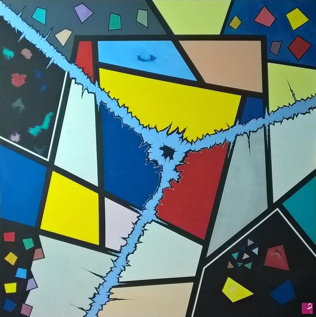 quadri in vendita online - Io e Mondrian - La griglia si spacca