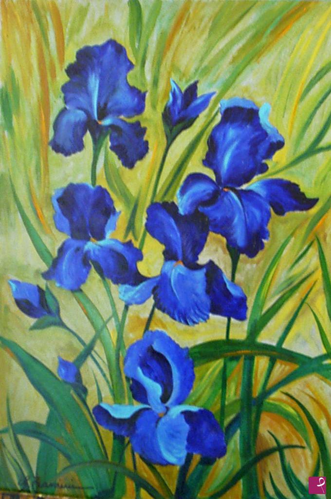 quadri in vendita online - iris blu