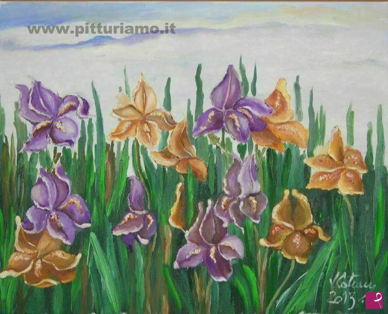 quadri in vendita online - Iris in giardino