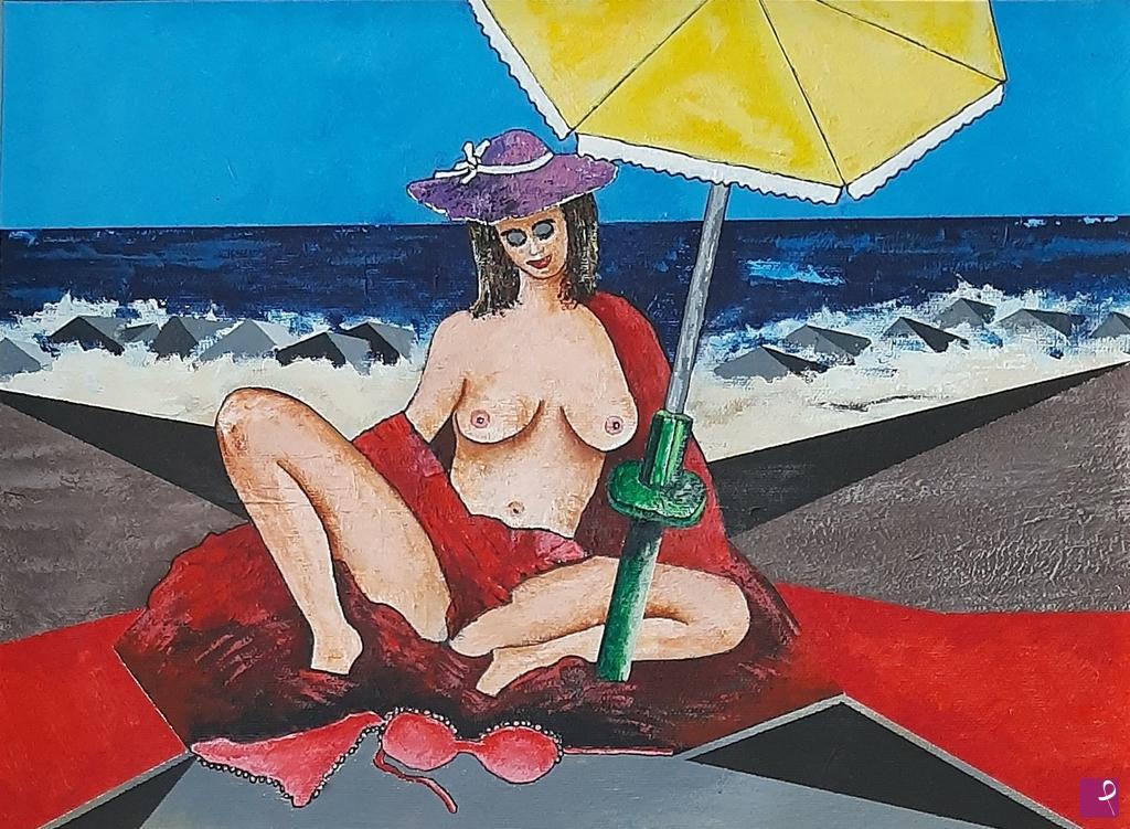 quadri in vendita online - Isadora sulla spiaggia sintetica 