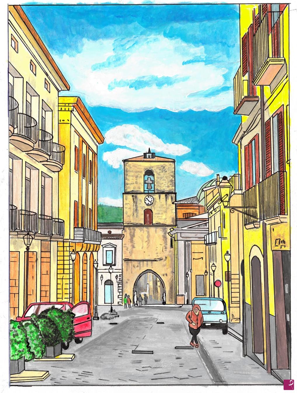 quadri in vendita online - ISERNIA. Arco di San Pietro Apostolo. Stile Gotico risalente al XV secolo.