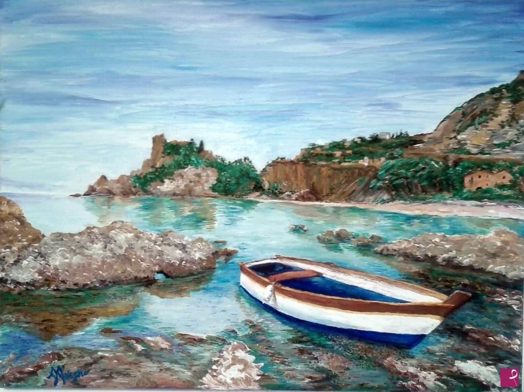 quadri in vendita online - Isola Bella - Gozzo a riposo