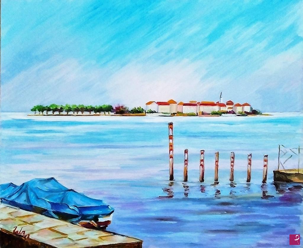 quadri in vendita online -  ISOLA DEI PESCATORI DA CARCIANO - STRESA (1997)