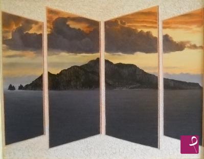 quadri in vendita online - isola di capri al tramonto