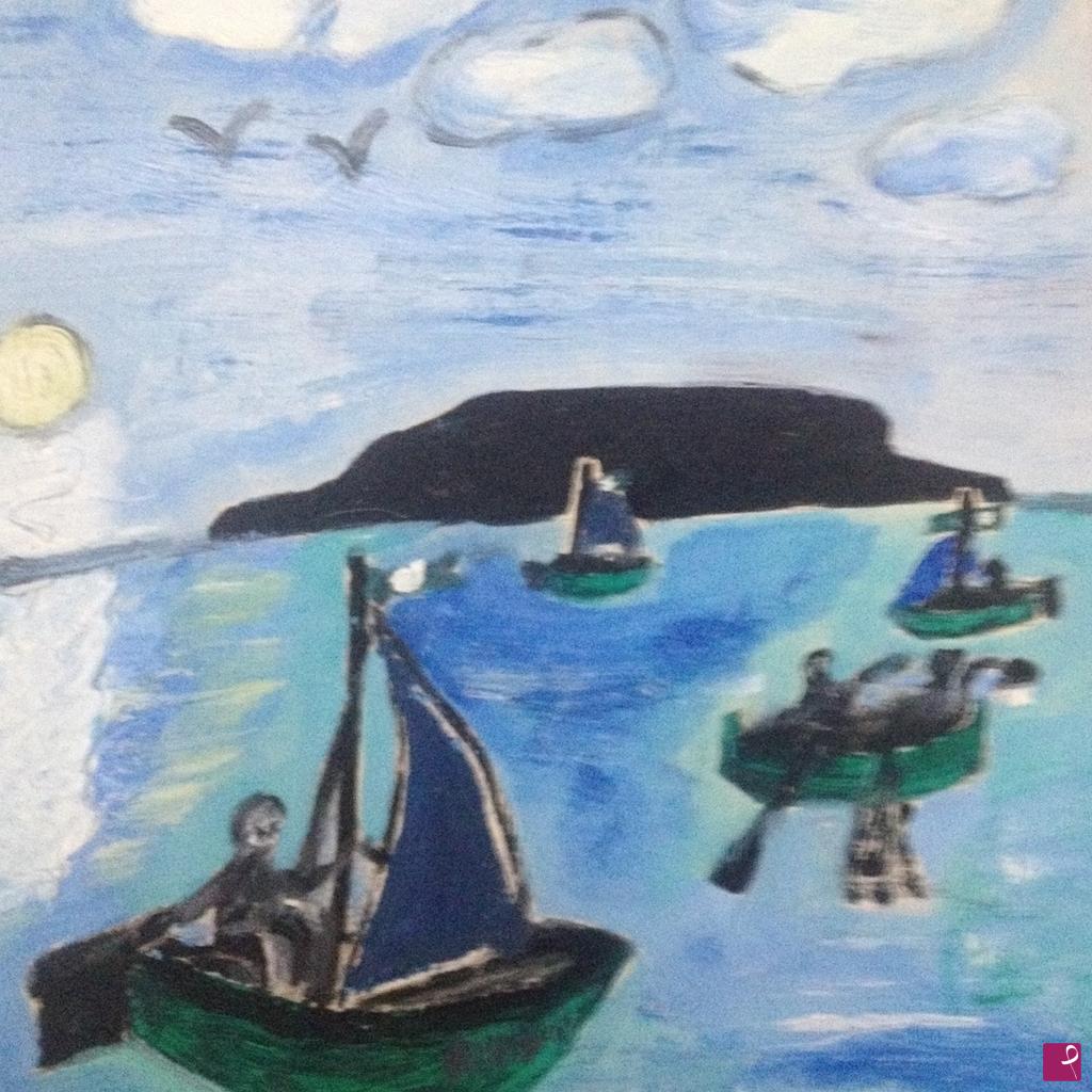 quadri in vendita online - Isola di plastica 