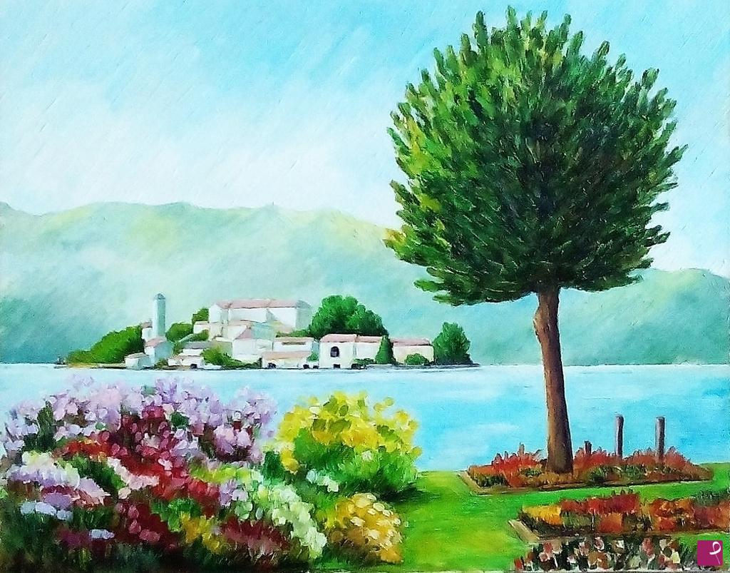 quadri in vendita online -  ISOLA DI SAN GIULIO -ORTA (1990)