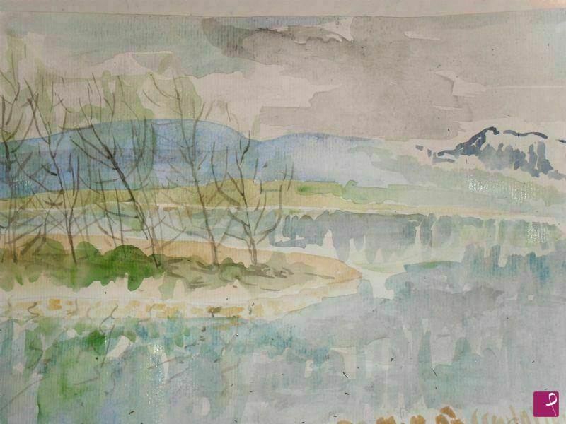 quadri in vendita online - isola nel lago