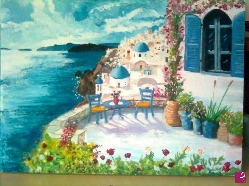 quadri in vendita online - isola santorini