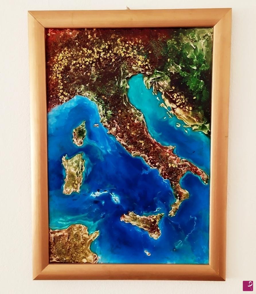 quadri in vendita online - Italy map (Luminoso!)