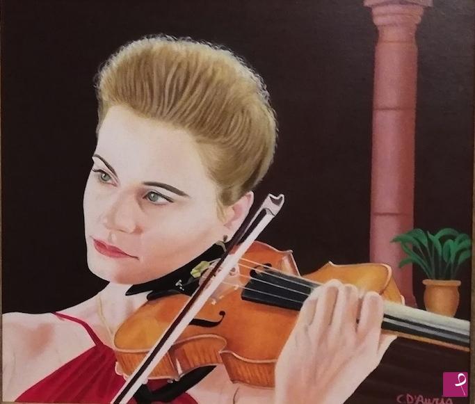 quadri in vendita online - J. Fisher - una bellissima foto in un momento particolare di un suo concerto.
