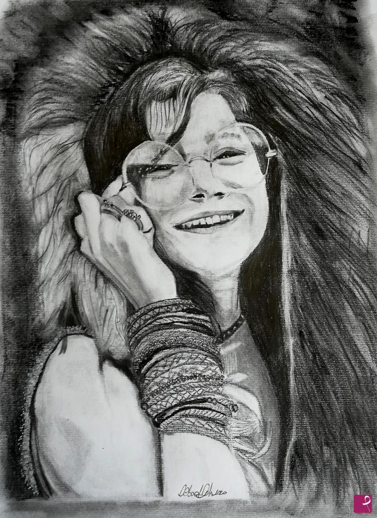 quadri in vendita online - JANIS JOPLIN RITRATTO 