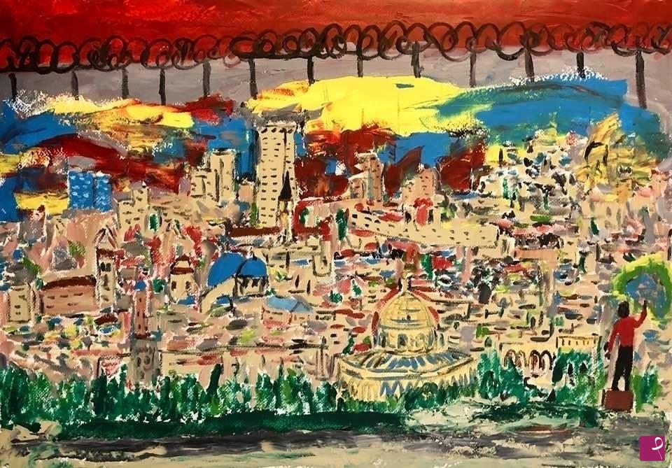 quadri in vendita online - Jerusalem wall