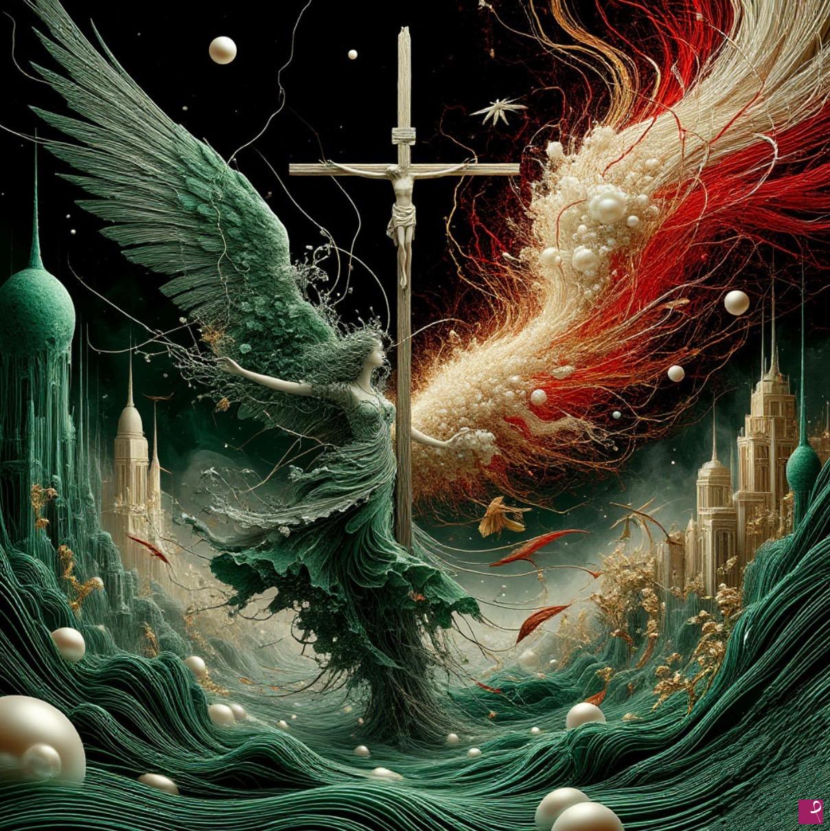 quadri in vendita online - Jesus Christ under the protection of the Guardian Angel