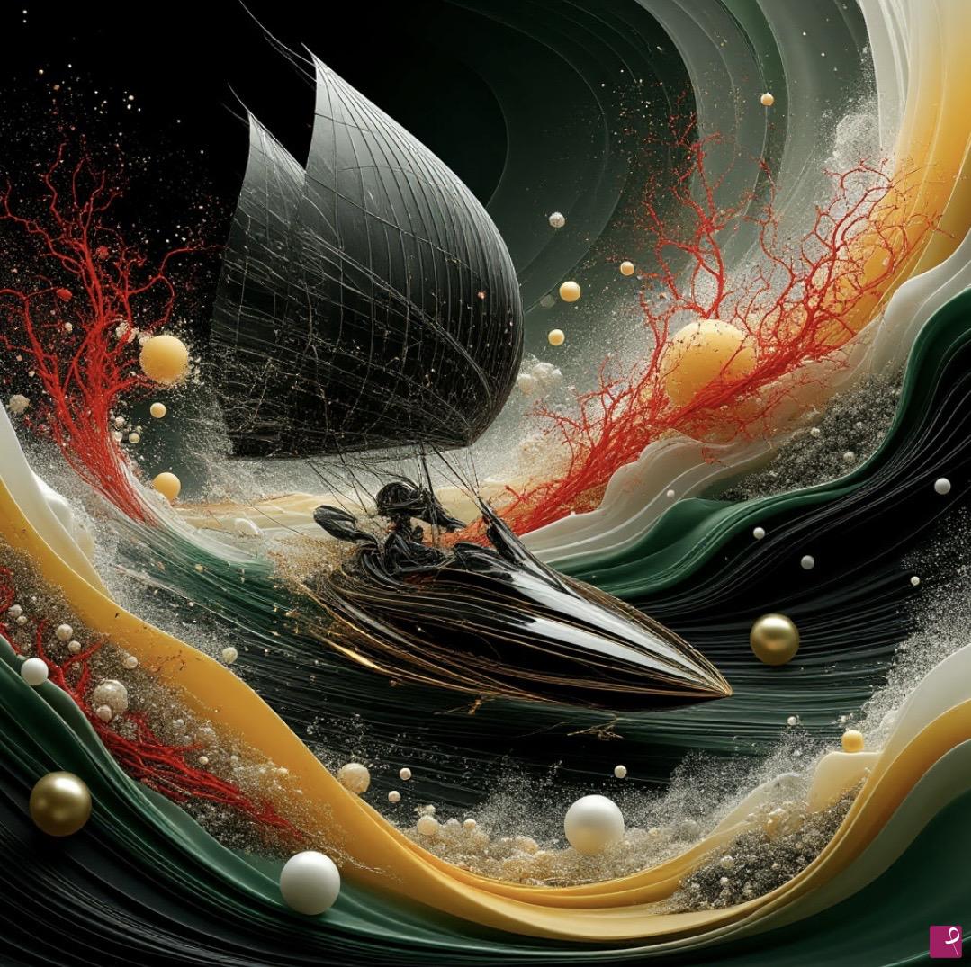 quadri in vendita online - Jet ski in sky seа