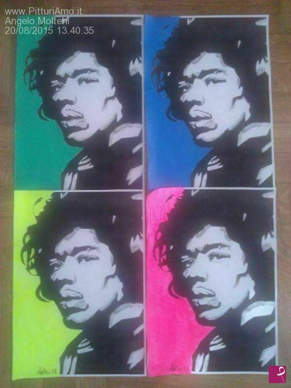 quadri in vendita online - Jimi Hendrix Fluo