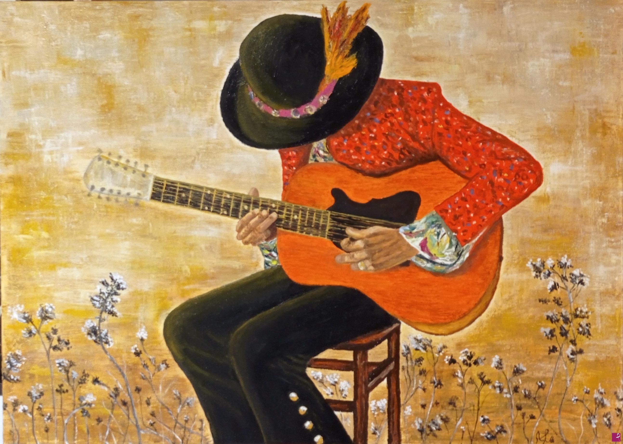 quadri in vendita online - Jimi in acoustic 